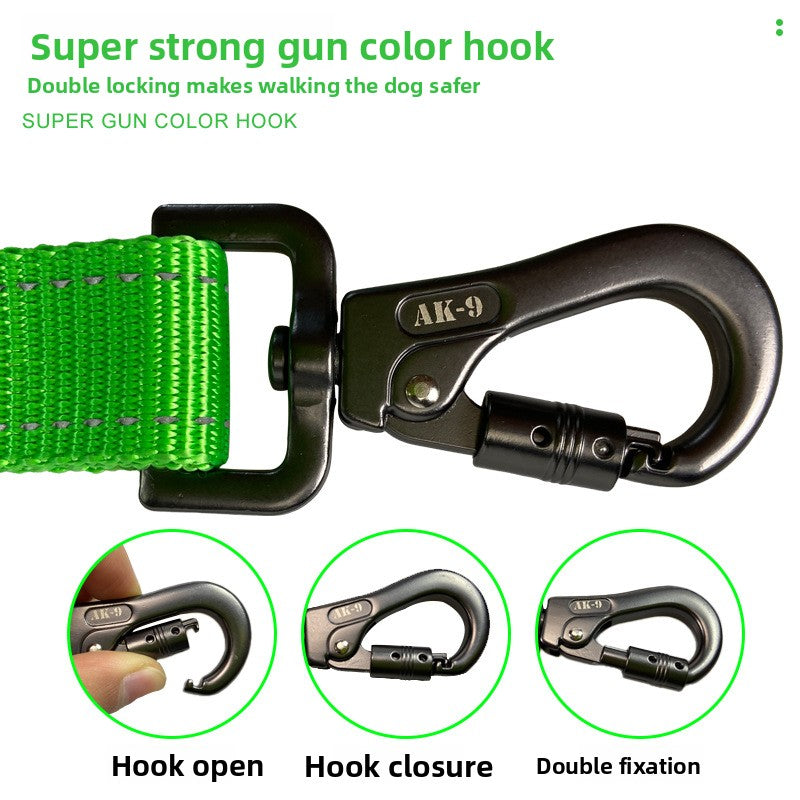 Retractable Reflective Dog Leash with Shock Absorption