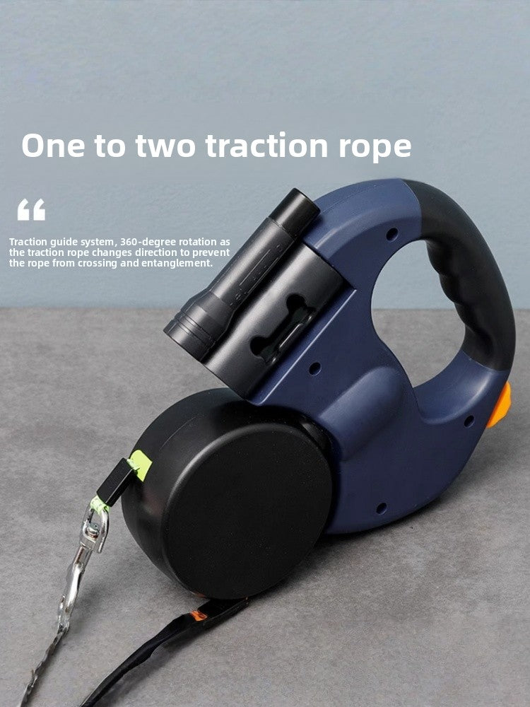 Double-ended extendable dog leash